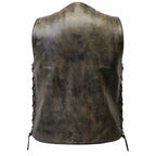 The Rustler 1.5mm Distressed Cowhide CCW Motorcycle Vest