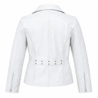 White Naked Leather Motorcycle Biker Jacket