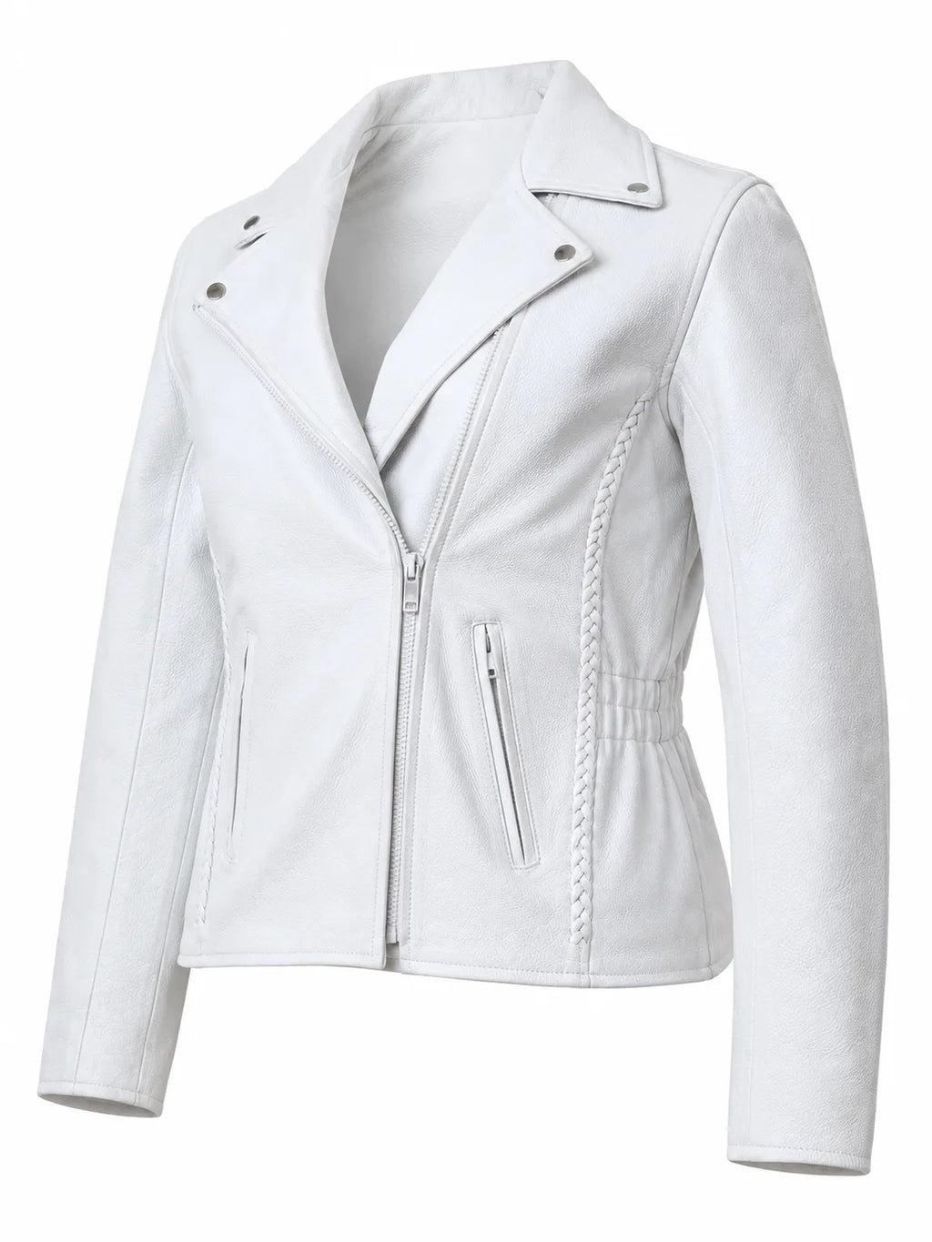 White Naked Leather Motorcycle Biker Jacket