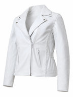 White Naked Leather Motorcycle Biker Jacket