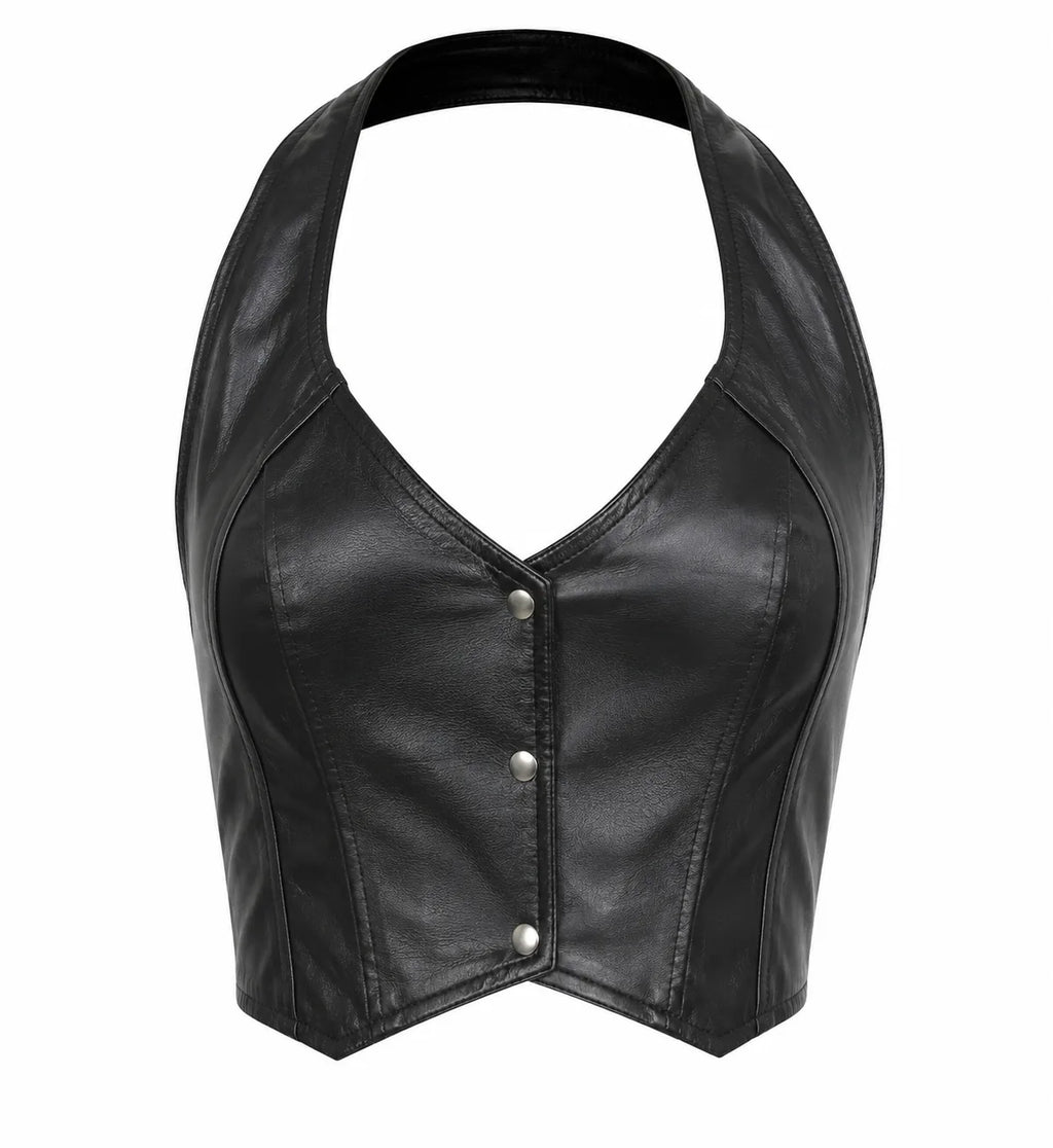 HASBRO Women's Halter Top with buttons