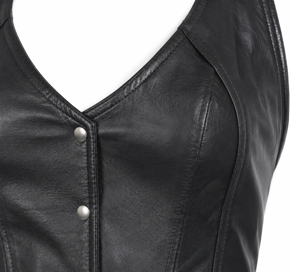 HASBRO Women's Halter Top with buttons