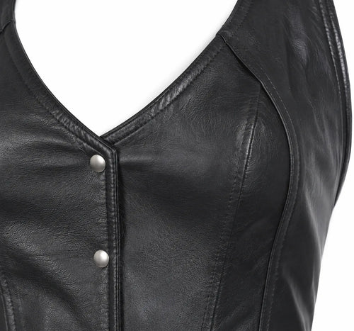 HASBRO Women's Halter Top with buttons