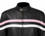 Twin Mirage — Women's Reversible Genuine Leather Motorcycle Jacket — 2 Looks in 1