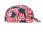 All-over American flag collage print pre-tied bandana skull cap