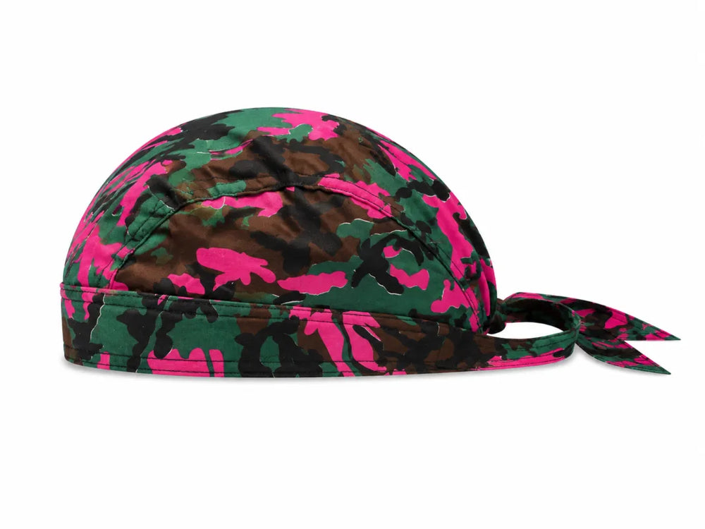 Pink &amp; Green Camo Bandana Cap – Camo Biker Skull Cap
