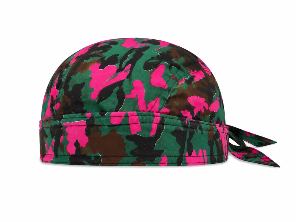 Pink &amp; Green Camo Bandana Cap – Camo Biker Skull Cap
