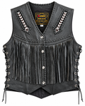 Women's beaded vest with fringe
