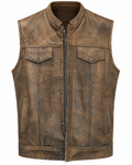Brown Distressed Club Vest