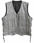 Grey Western side braid men's vest