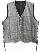 Grey Western side braid men's vest