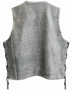 Grey Western side braid men's vest