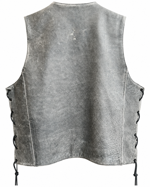 Grey Western side braid men's vest