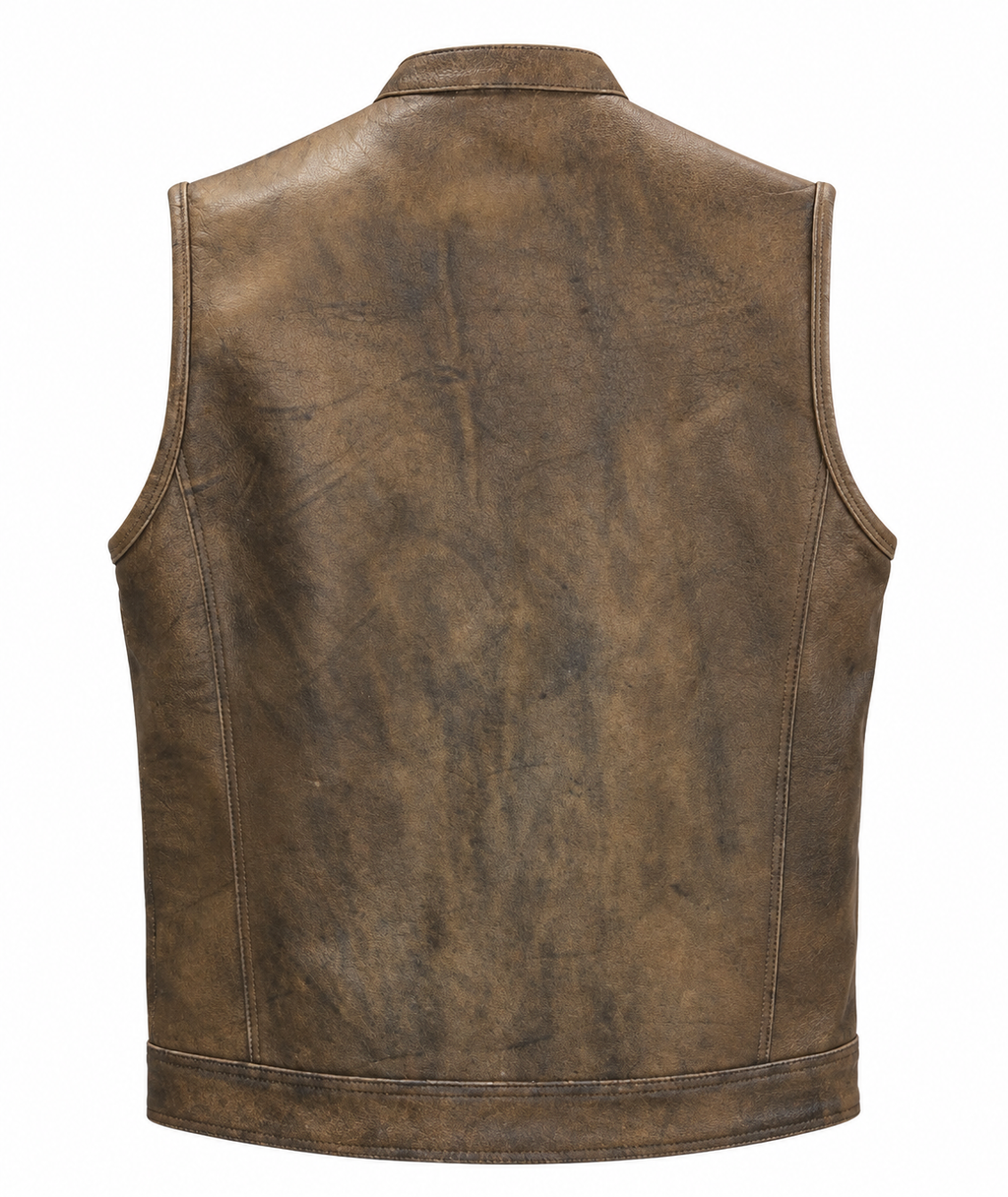 Brown Distressed Club Vest