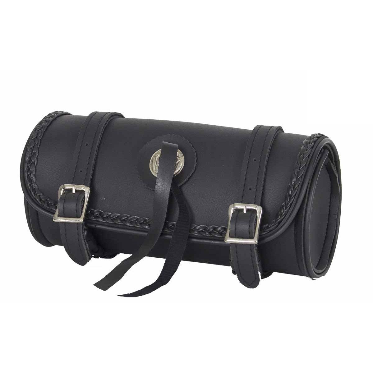 10-Inch PVC Motorcycle Tool Bag With Concho & Braid