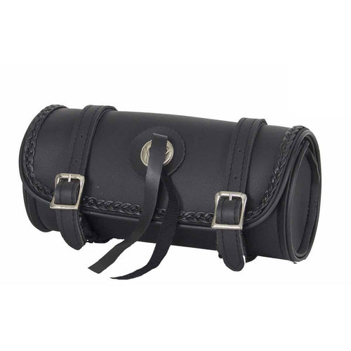 10″ PVC Motorcycle Tool Bag With Concho & Braid — Tool Bags, Hasbro Leather