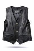 Buffalo Jane — Women's Classic Black Genuine Leather Biker Vest