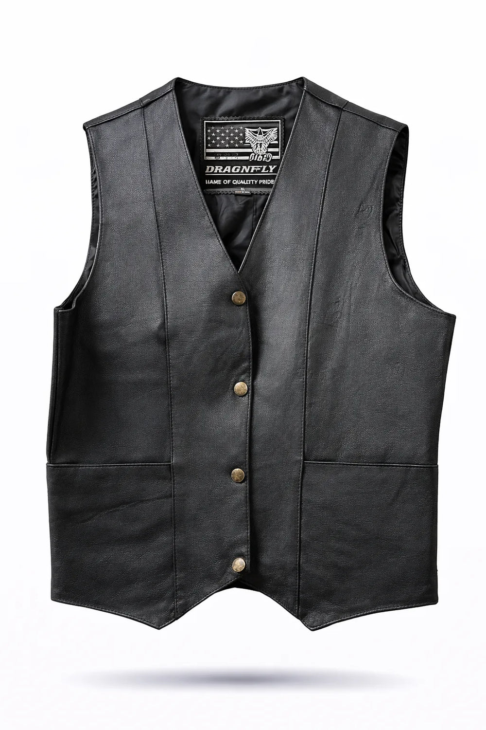 True Grit — Women's Classic Black Leather Club Vest