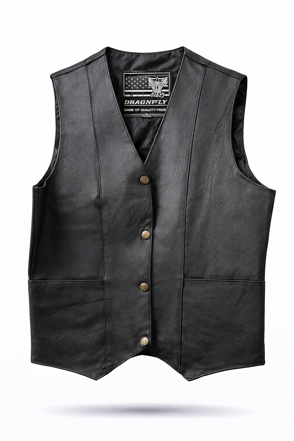 True Grit — Women's Classic Black Leather Club Vest