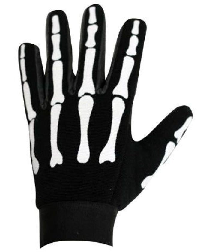 Bone Grip Black Skeleton Fingerless Motorcycle Gloves