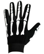 Black Skeleton Mechanic Motorcycle Gloves — Fingerless Style — Gloves, Hasbro Leather