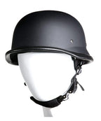 Flat Black German With Adjustable Chin Strap — Novelty Helmets, Hasbro Leather