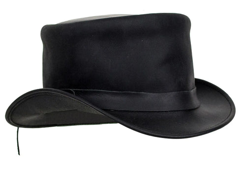 Black Leather Deadman’s Top Hat — Hats, Hasbro Leather