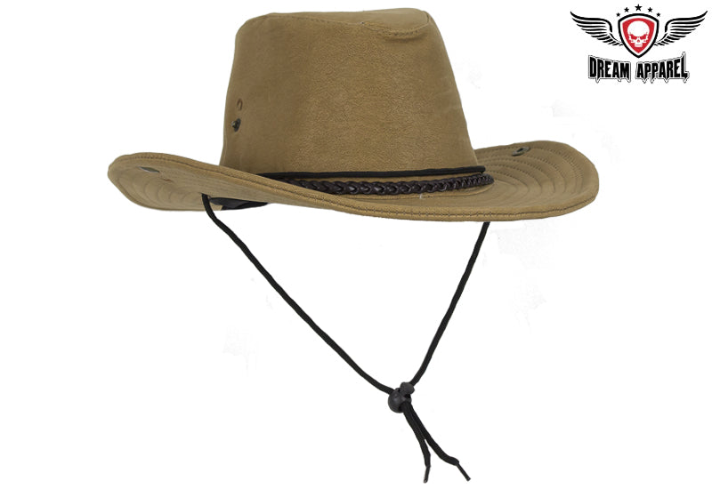 Brown Cowboy Hat with POW MIA Logo — alternate view 5, Hasbro Leather