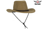 Brown Cowboy Hat with POW MIA Logo — alternate view 3, Hasbro Leather