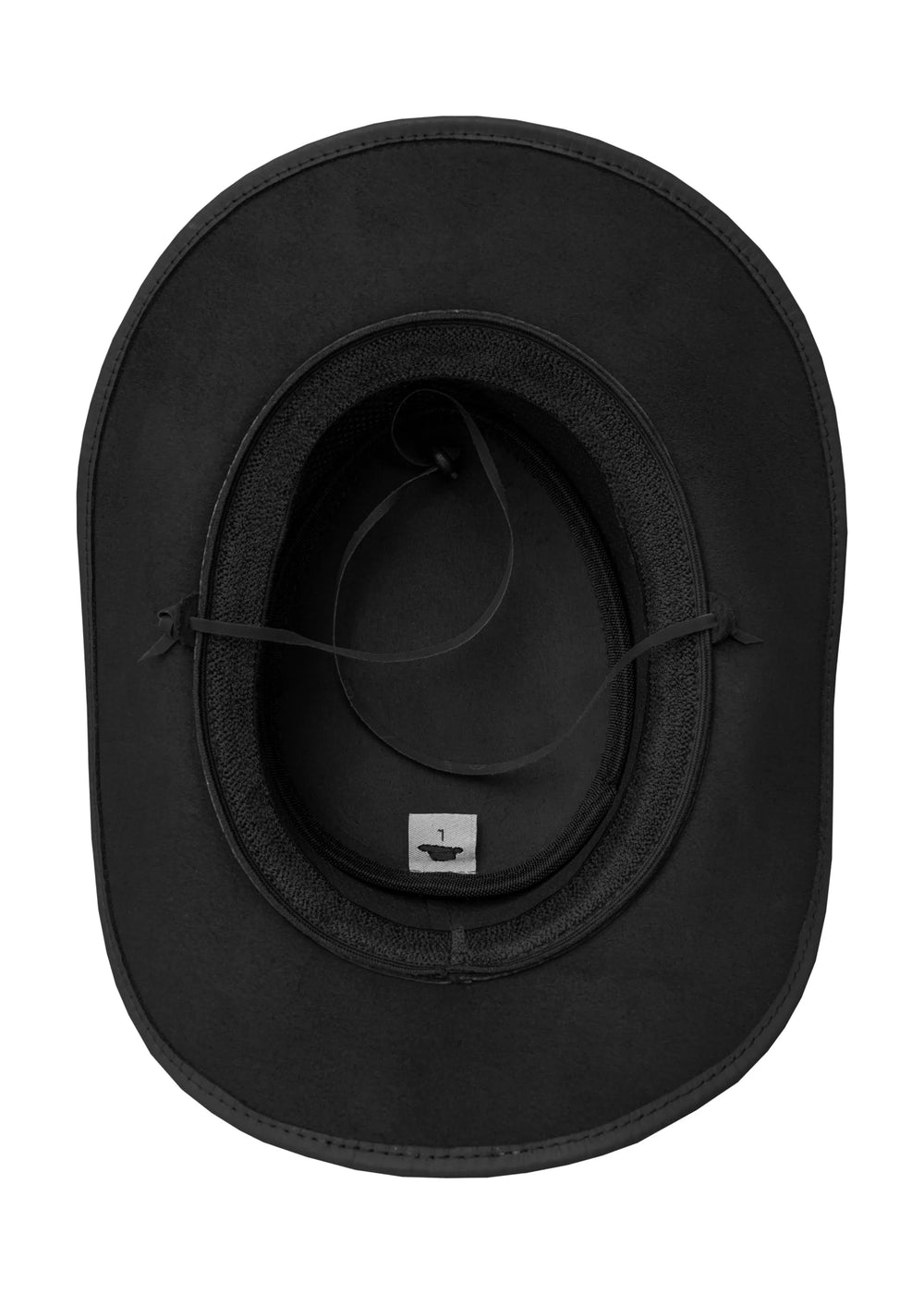 Dream Apparel Men’s Black Premium Leather Western Cowboy Studded Hat — alternate view 2, Hasbro Leather