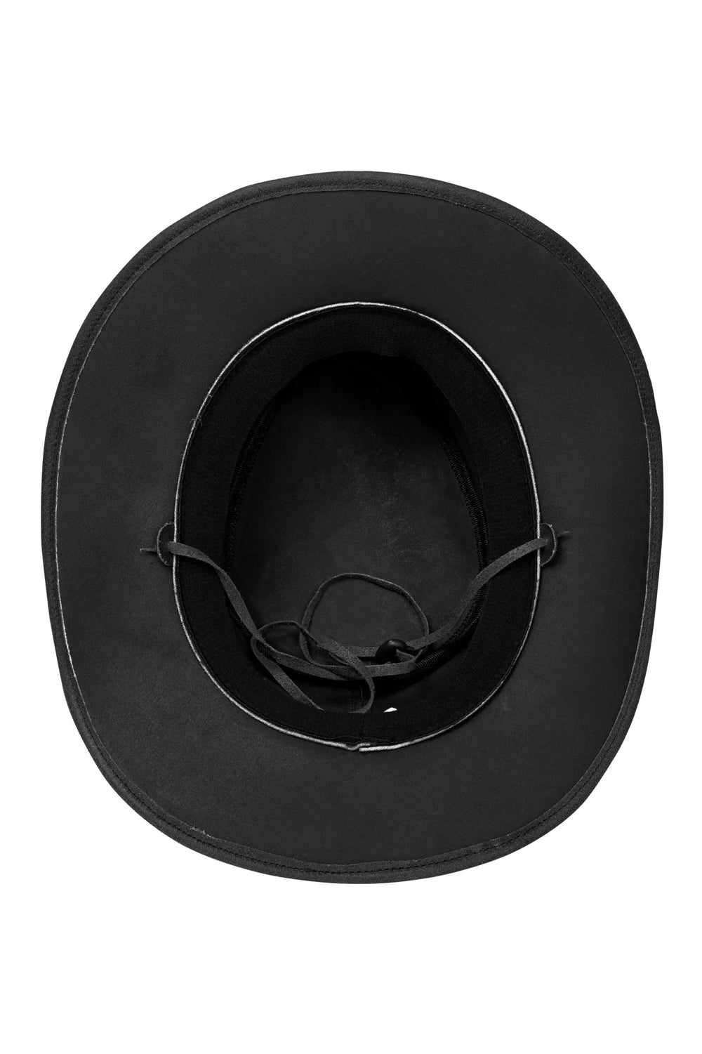 Dream Apparel Men’s Black Leather Cowboy Hat – Crackle-Finish Western Studded — alternate view 2, Hasbro Leather