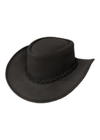 Dream Apparel Leather Cowboy Western Chocolate Brown Hat – Steampunk Wide Brim — alternate view 2, Hasbro Leather