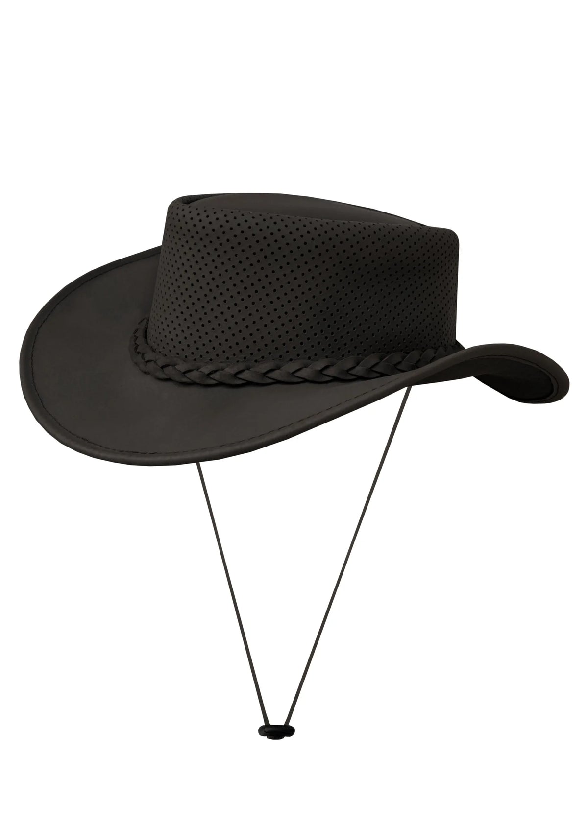 Chocolate Outlaw Wide-Brim Leather Cowboy Hat