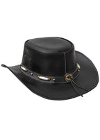 Dream Apparel Men’s Black Premium Leather Western Cowboy Hat — alternate view 4, Hasbro Leather