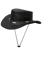 Dream Apparel Men’s Black Premium Leather Western Cowboy Hat — Hats, Hasbro Leather