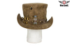 Brown Leather Deadman Top Hat — alternate view 4, Hasbro Leather