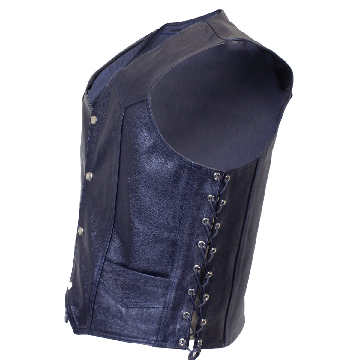 Navy Blue Knight Vest — alternate view 2, Hasbro Leather