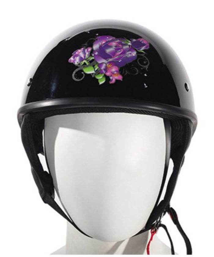 Women's Purple-Rose Gloss DOT Helmet