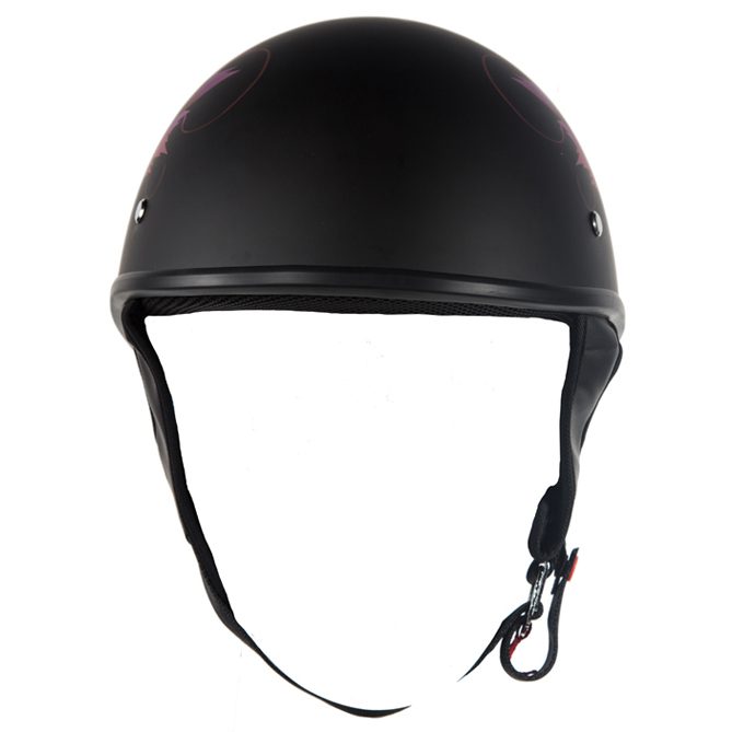 Women’s DOT Approved Low Profile Flat Black Helmet With Fairy & Flowers — alternate view 5, Hasbro Leather