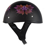 Women’s DOT Approved Low Profile Flat Black Helmet With Fairy & Flowers — alternate view 2, Hasbro Leather