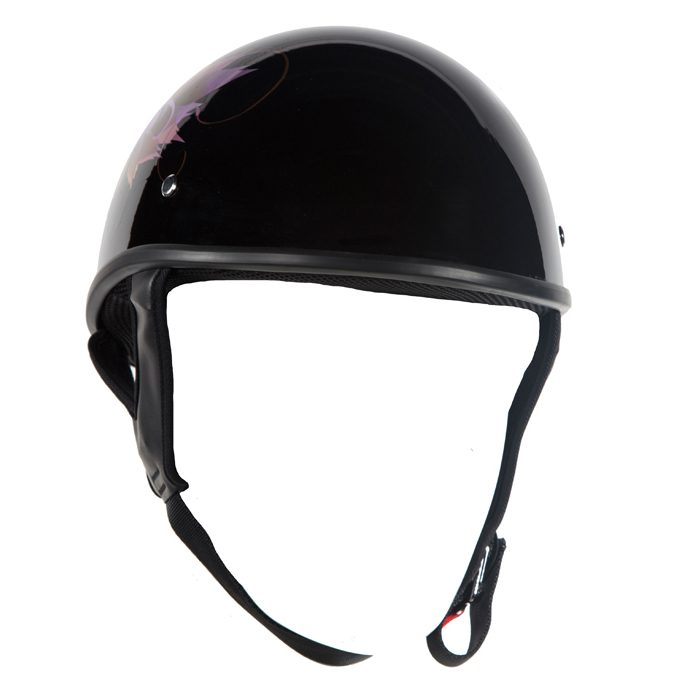 Women’s DOT Approved Low Profile Helmet With Fairy & Tribal Flowers — alternate view 3, Hasbro Leather