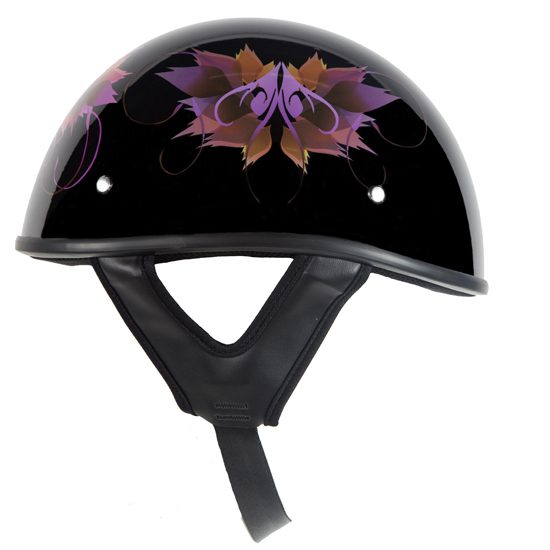 Women’s DOT Approved Low Profile Helmet With Fairy & Tribal Flowers — alternate view 2, Hasbro Leather