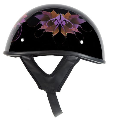 Women’s DOT Approved Low Profile Helmet With Fairy & Tribal Flowers — alternate view 2, Hasbro Leather