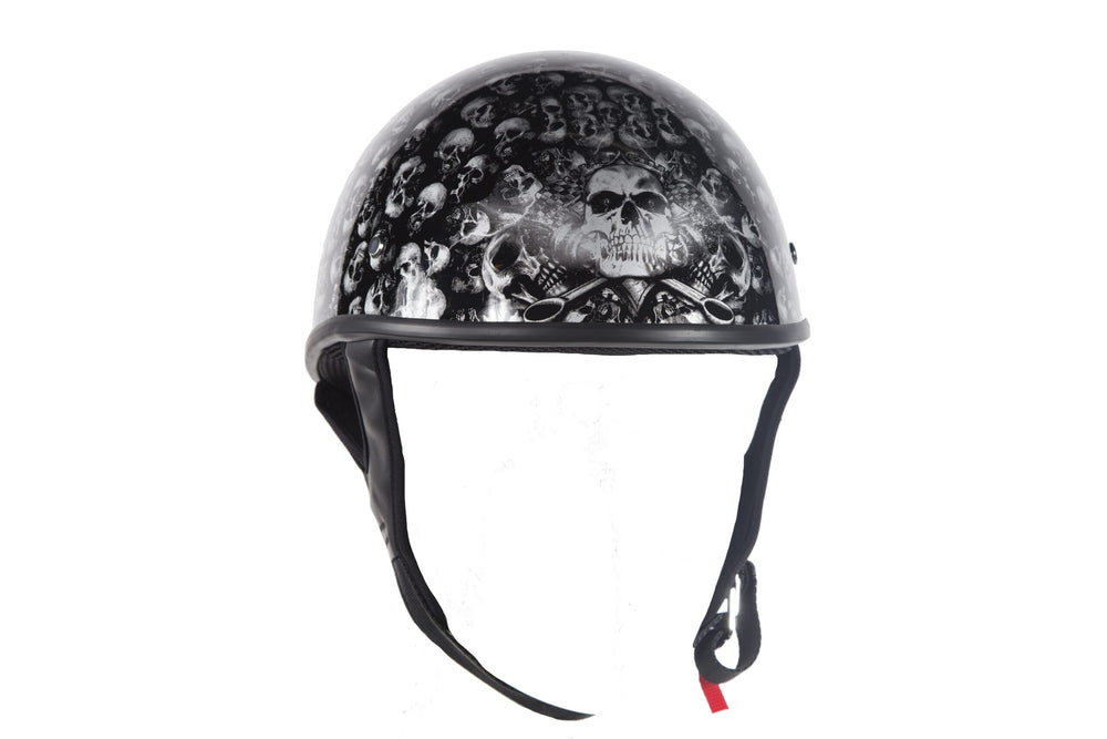 Low Profile Skull Graphic; DOT Approved — Helmets, Hasbro Leather