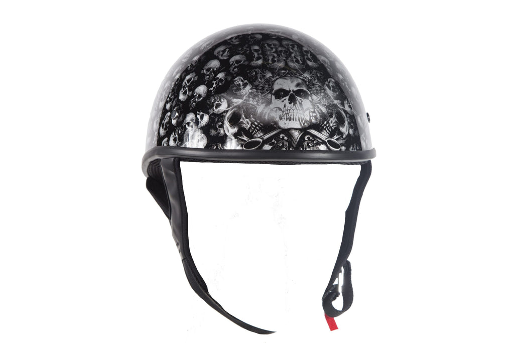 Low Profile Skull Graphic; DOT Approved — Helmets, Hasbro Leather