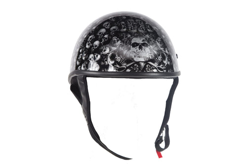 Low Profile Skull Graphic; DOT Approved — Helmets, Hasbro Leather