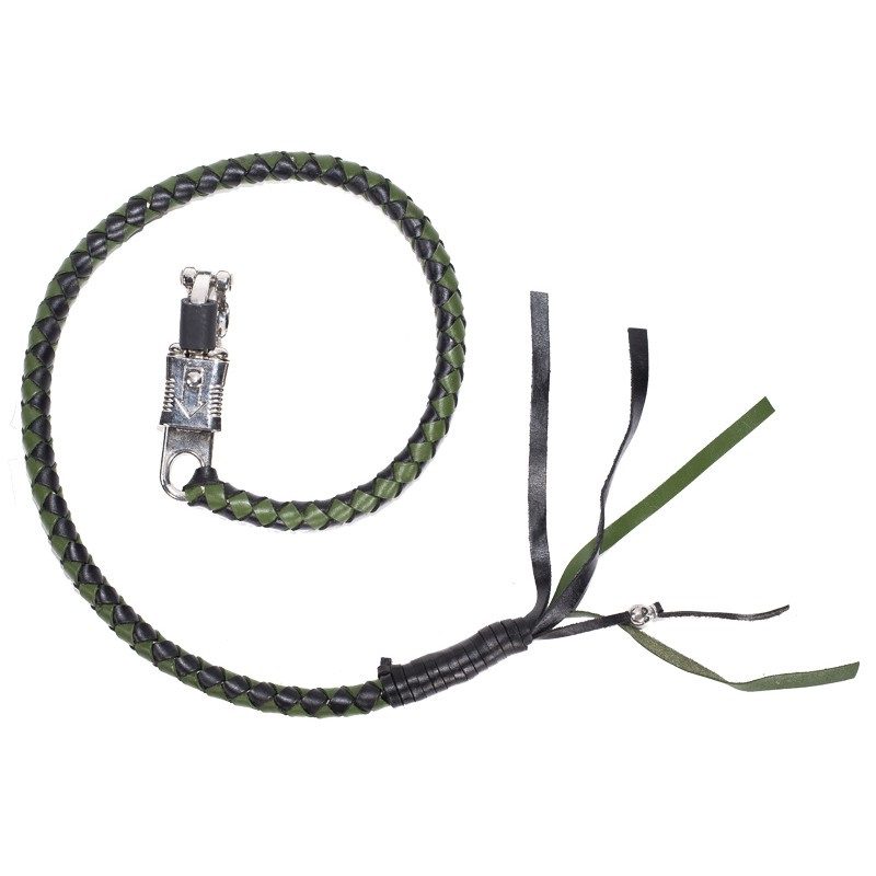 Black & Green Get Back Whip For Motorcycles — Accessories, Hasbro Leather