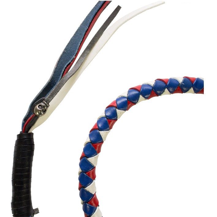 Red, White & Blue Get Back Whip For Motorcycles — alternate view 3, Hasbro Leather