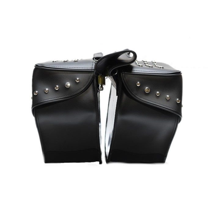 PVC Motorcycle Saddlebag With Studs — alternate view 2, Hasbro Leather