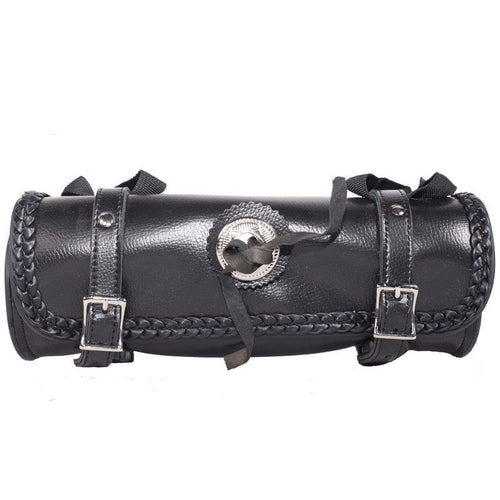 12″ PVC Motorcycle Tool Bag With Braid & Concho — Tool Bags, Hasbro Leather
